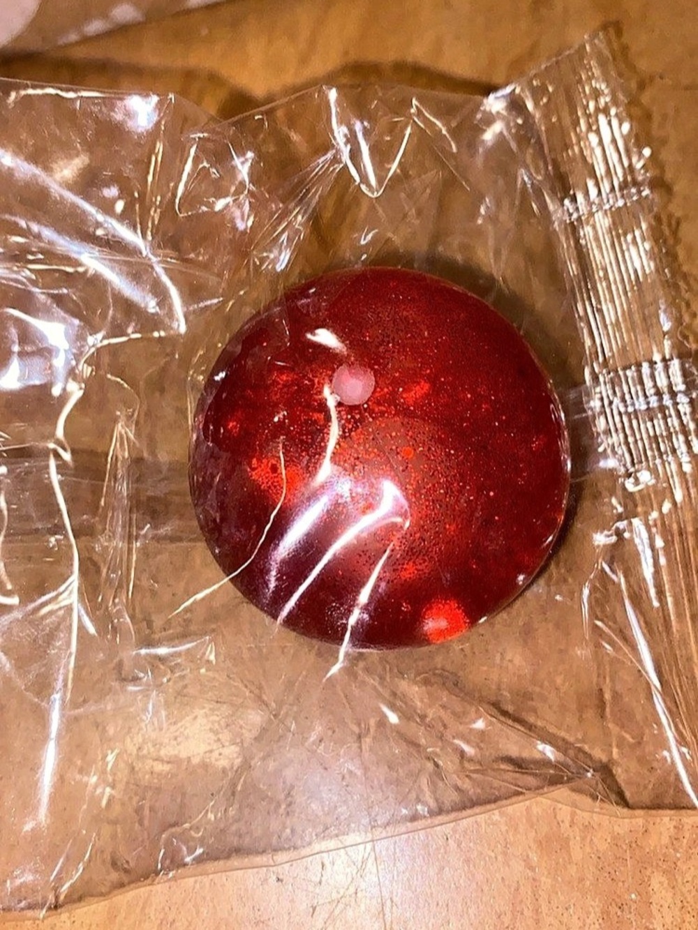 Red Glitter Filled Squishy Ball